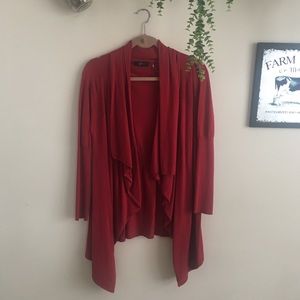 Flattering long sleeve red cardigan